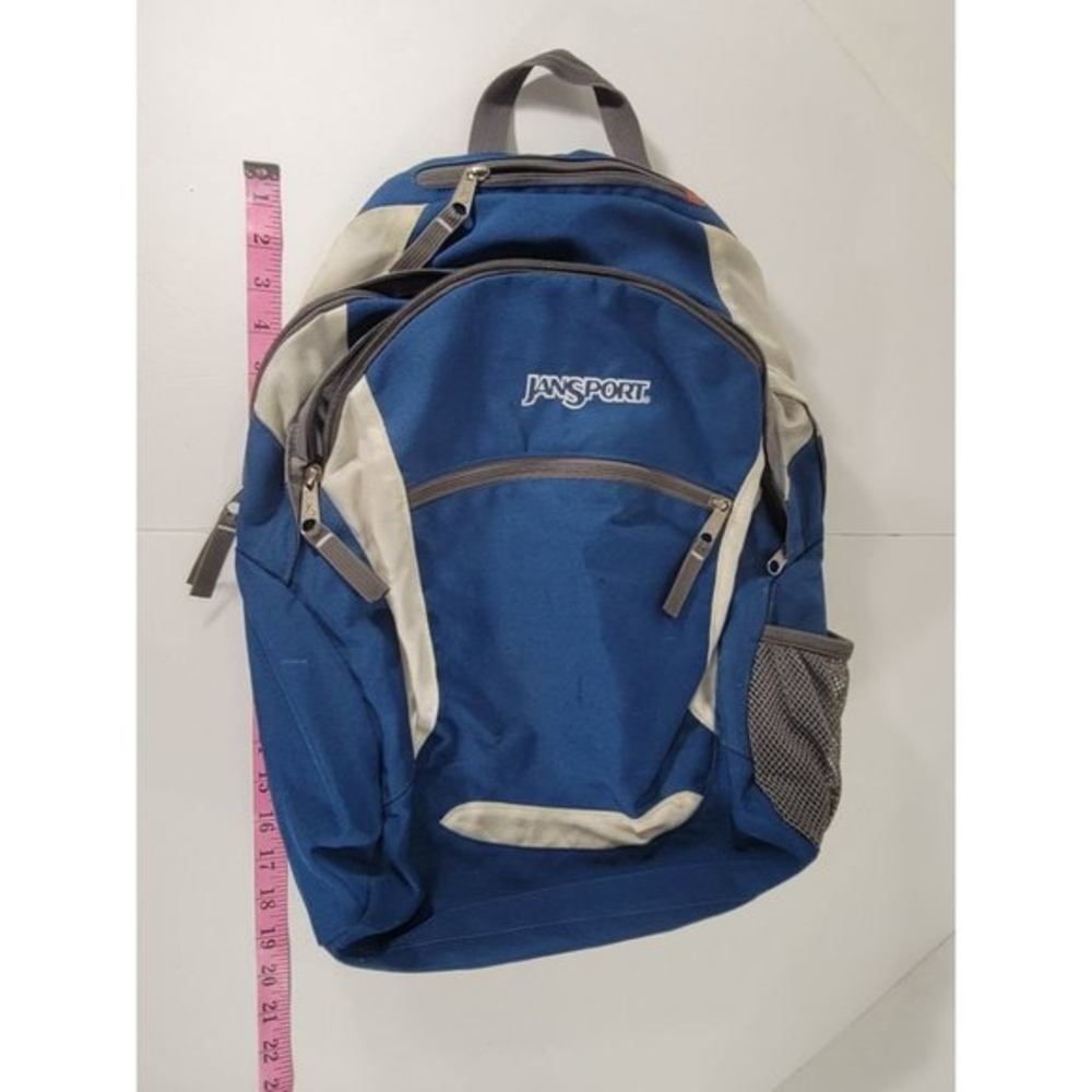Jansport Blue White Multi‎ Pockets 18x10 Laptop Cushion Soft Clean